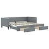 vidaXL Tagesbett Ausziehbar mit Schubladen Hellgrau 90x200 cm Stoff