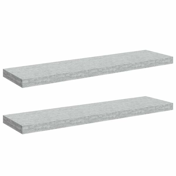 vidaXL Schweberegale 2 Stk. Betongrau 90x23,5x3,8 cm MDF