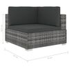vidaXL 6-tlg. Garten-Lounge-Set mit Kissen Poly Rattan Grau