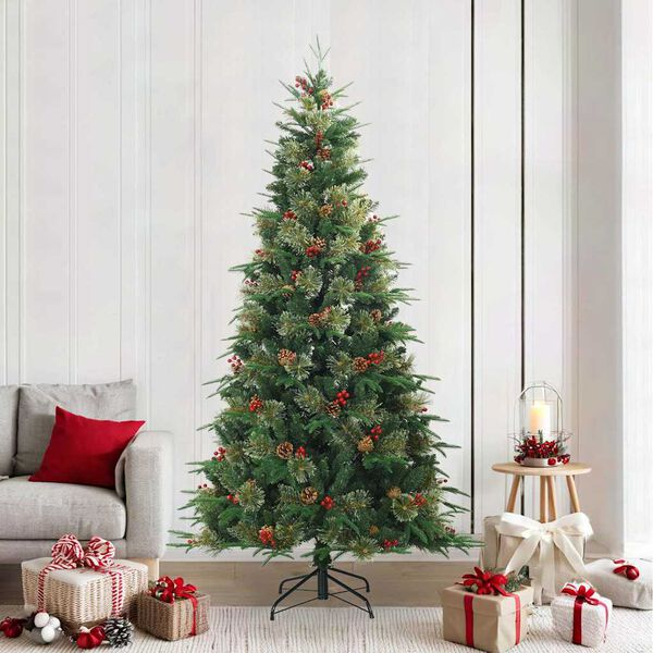 vidaXL K&uuml;nstlicher klappbarer Weihnachtsbaum mit St&auml;nder Gr&uuml;n 240 cm