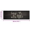 vidaXL K&uuml;chenteppich Waschbar Tasse Schwarz 60x180 cm Samt