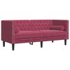 vidaXL 2-tlg. Chesterfield-Sofa-Set mit Nackenrollen Rot Samt