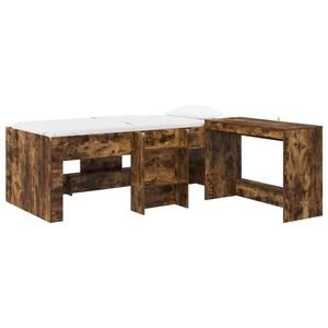 vidaXL Hochbett mit Schreibtisch f&uuml;r Kinder 2 stk. R&auml;uchereiche