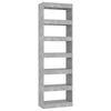 vidaXL B&uuml;cherregal/Raumteiler Betongrau 60x30x198 cm