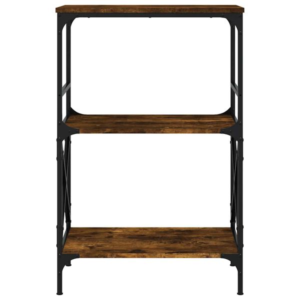 vidaXL B&uuml;cherregal 3 B&ouml;den R&auml;uchereiche 59x35x90,5 cm Holzwerkstoff