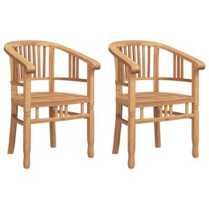 vidaXL Stuhl 2 pcs Braun 63 x 58 x 89 cm Massivholz Teak