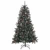 vidaXL K&uuml;nstlicher Weihnachtsbaum Gr&uuml;n 150 cm PVC, Plastik und Stahl