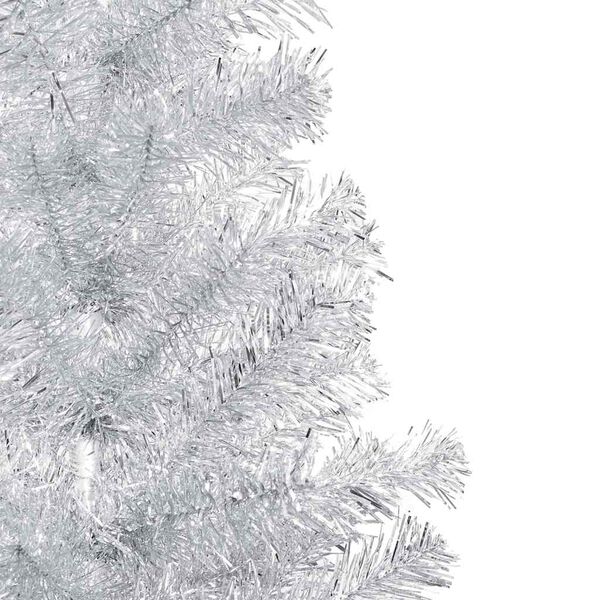 vidaXL K&uuml;nstlicher Weihnachtsbaum Beleuchtung & Kugeln Silber 210 cm