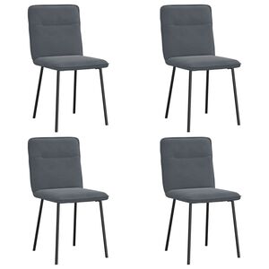 vidaXL Esszimmerst&uuml;hle 4 Stk. Dunkelgrau Samt