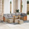 vidaXL Garten-Sofa-Set mit Kissen 9 pcs Beige und Hellgrau