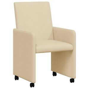 vidaXL Esszimmerst&uuml;hle mit Rollen 2 pcs Creme 57 x 66 x 94 cm Stoff