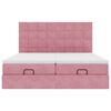 vidaXL Ottoman-Bett mit Matratzen Rosa 160x200 cm Samt