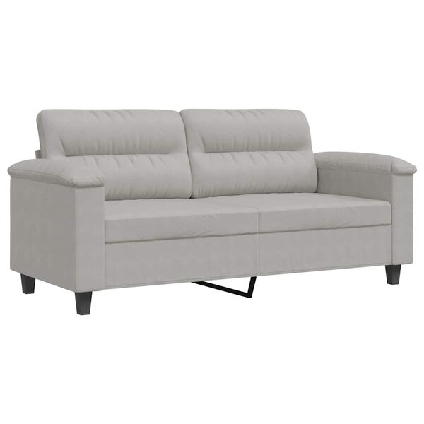 vidaXL 2-Sitzer-Sofa Hellgrau 140 cm Mikrofasergewebe