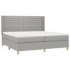 vidaXL Boxspringbett mit Matratze & LED Hellgrau 200x200 cm Stoff