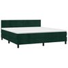 vidaXL Boxspringbett mit Matratze & LED Dunkelgr&uuml;n 180x200 cm Samt