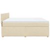 vidaXL Boxspringbett mit Matratze Creme 180x200 cm Stoff