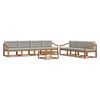 vidaXL Outdoor-Sofagarnitur mit Kissen 8 pcs Nat&uuml;rlich und Hellgrau