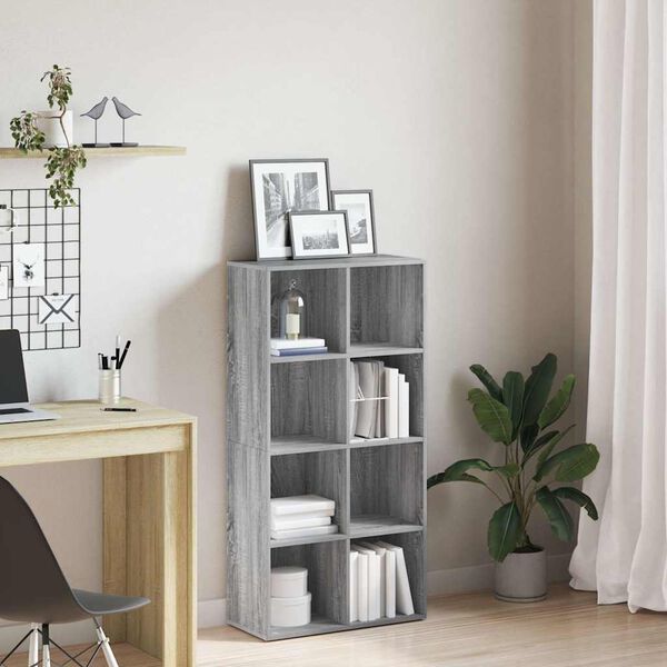 vidaXL B&uuml;cherregal/Sideboard Grau Sonoma 66&times;30&times;130 cm Holzwerkstoff