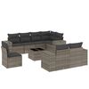 vidaXL 9-tlg. Garten-Sofagarnitur mit Kissen Grau Poly Rattan