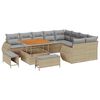 vidaXL Gartensofa-set 12 stk. Beige Poly-Rattan