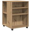 vidaXL Beistelltisch mit Rollen Artisan-Eiche 55x60x78cm Holzwerkstoff