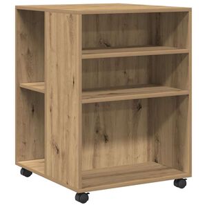 vidaXL Beistelltisch mit Rollen Artisan-Eiche 55x60x78cm Holzwerkstoff