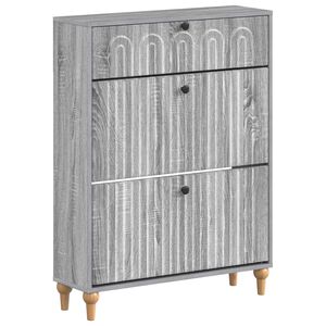 vidaXL Schuhschrank ALKMAAR 78 x 24 x 103 cm Holzwerkstoff Sonoma-Grau