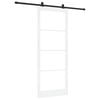 vidaXL Schiebet&uuml;r ORKDAL Wei&szlig; 93 x 232 cm Massivholz Kiefer und Glas