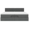 vidaXL Ottoman-Bett mit Matratze Dunkelgrau 200x200 cm Stoff