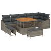 vidaXL Gartensofa-set mit Kissen 9 pcs Grau Poly-Rattan