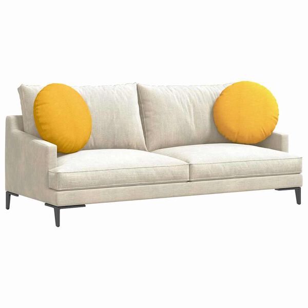 vidaXL Sitzkissen 2 pcs Helles Gelb &Oslash; 50 cm Cordstoff