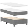 vidaXL LED Boxspringbett Hellgrau und Wei&szlig; 90 x 190 cm Cordstoff