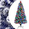 vidaXL K&uuml;nstlicher Weihnachtsbaum mit Beleuchtung 120 cm Glasfaser