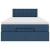 vidaXL Ottomane Bett mit Matratze & LEDs Blau 120x190 cm Stoff