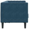 vidaXL Chesterfield-Sofa mit Nackenrollen 2-Sitzer Blau Samt