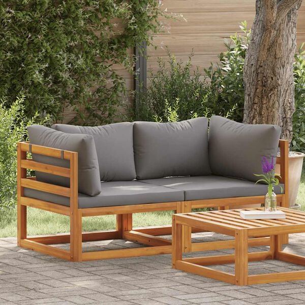 vidaXL Modular-Ecksofas 2 Stk. mit Auflagen Dunkelgrau