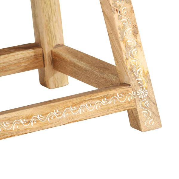 vidaXL Hocker Handbemalt 38&times;38&times;35 cm Mango Massivholz