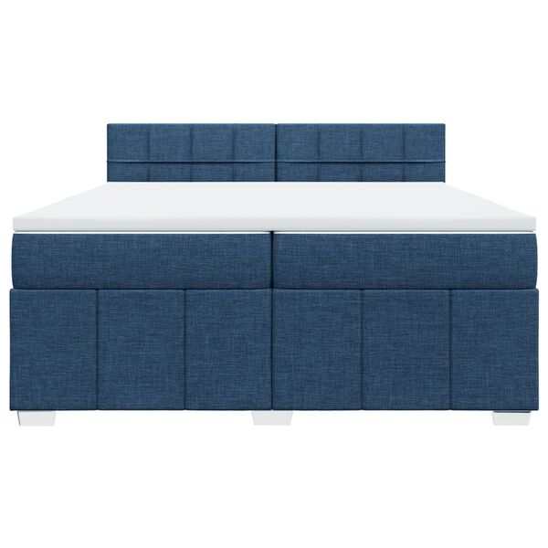 vidaXL Boxspringbett mit Matratze Blau 200x200 cm Stoff