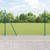 vidaXL Zaun mit Pfosten Gr&uuml;n 1,4 x 10 m Stahl und PVC