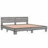 vidaXL Bettgestell Grau Sonoma 180x200 cm Holzwerkstoff und Metall