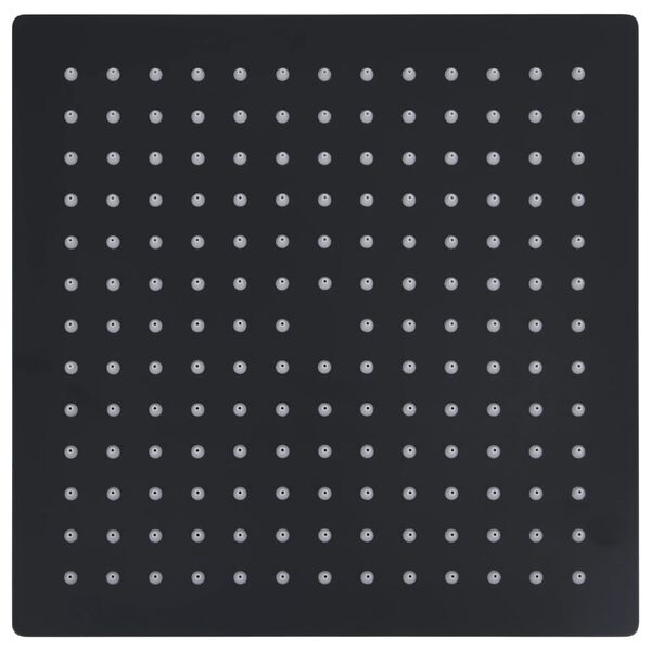 vidaXL Regenbrause Edelstahl 25x25 cm Quadrat Schwarz