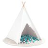 vidaXL Teepee Zelt Weiß 120 x 120 x 150 cm Stoff und Kunststoff