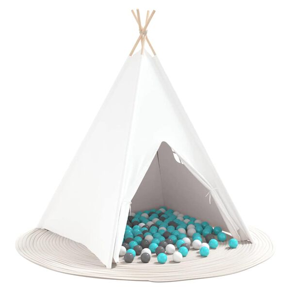 vidaXL Teepee Zelt Weiß 120 x 120 x 150 cm Stoff und Kunststoff