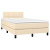 vidaXL Boxspringbett mit Matratze & LED Creme 120x200 cm Stoff