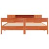 vidaXL Massivholzbett mit Regal ohne Matratze Wachsbraun 200x200 cm