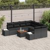 vidaXL Garten-Sofa-Set 9 pcs Schwarz