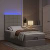 vidaXL Ottoman-Bett mit Matratze & LEDs Taupe 90x190 cm Stoff