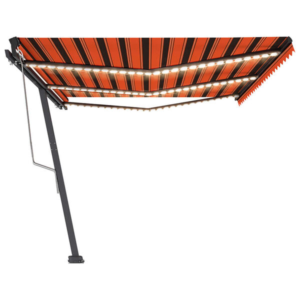 vidaXL Automatische Markise mit LED Windsensor 600x350 cm Orange/Braun