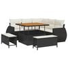 vidaXL Gartensofa-set 8 stk. 7-Sitzanzahl Schwarz und Creme