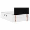 vidaXL Bett mit Stauraum und LED Weiß 120 x 190 cm Kunstleder